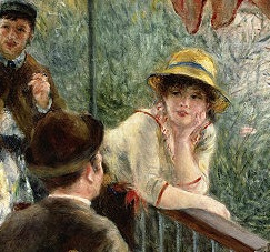 A snippet from Renoir's 'Luncheon of the Boating Party' taken out 							of context and moved.