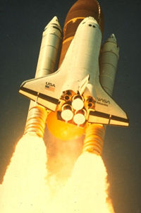 A lot of energy is converted fast in the space shuttle.